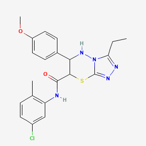 molecular formula C21H22ClN5O2S B11397088 N-(5-chloro-2-methylphenyl)-3-ethyl-6-(4-methoxyphenyl)-6,7-dihydro-5H-[1,2,4]triazolo[3,4-b][1,3,4]thiadiazine-7-carboxamide 