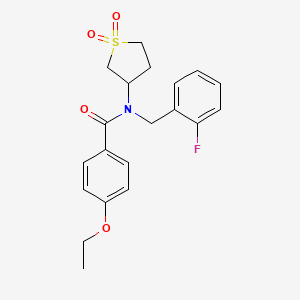 molecular formula C20H22FNO4S B11397131 N-(1,1-dioxidotetrahydrothiophen-3-yl)-4-ethoxy-N-(2-fluorobenzyl)benzamide 