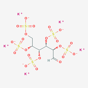 molecular formula C₆H₇K₅O₂₁S₅ B1139714 pentapotassium;[(2S,3S,4R,5R)-1-oxo-2,4,5,6-tetrasulfonatooxyhexan-3-yl] sulfate CAS No. 359436-63-8