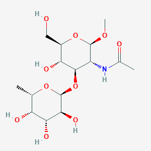 molecular formula C₁₅H₂₇NO₁₀ B1139717 N-[(2R,3R,4R,5S,6R)-5-hydroxy-6-(hydroxymethyl)-2-methoxy-4-[(2S,3S,4R,5S,6S)-3,4,5-trihydroxy-6-methyloxan-2-yl]oxyoxan-3-yl]acetamide CAS No. 169151-24-0