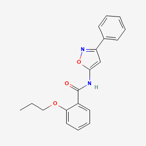 molecular formula C19H18N2O3 B11397172 N-(3-phenyl-1,2-oxazol-5-yl)-2-propoxybenzamide 