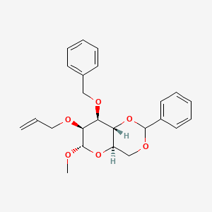 molecular formula C₂₄H₂₈O₆ B1139718 Methyl 2-O-allyl-3-O-benzyl-4,6-O-benzylidene-a-D-mannopyranoside CAS No. 210297-54-4