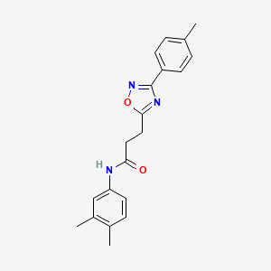 molecular formula C20H21N3O2 B11397271 N-(3,4-dimethylphenyl)-3-[3-(4-methylphenyl)-1,2,4-oxadiazol-5-yl]propanamide 