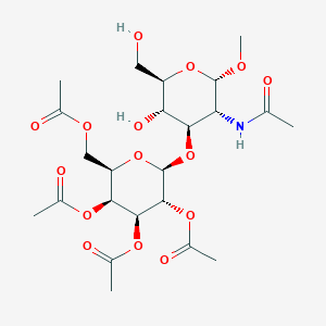 molecular formula C₂₃H₃₅NO₁₅ B1139742 Methyl 2-acetamido-2-deoxy-3-O-(2,3,4,6-tetra-O-acetyl-b-D-galactopyranosyl)-a-D-glucopyranoside CAS No. 62998-28-1