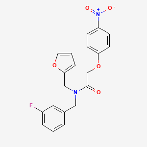 molecular formula C20H17FN2O5 B11397444 N-(3-fluorobenzyl)-N-(furan-2-ylmethyl)-2-(4-nitrophenoxy)acetamide 