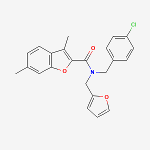 molecular formula C23H20ClNO3 B11397452 N-(4-chlorobenzyl)-N-(furan-2-ylmethyl)-3,6-dimethyl-1-benzofuran-2-carboxamide 