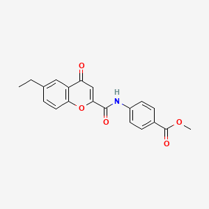 molecular formula C20H17NO5 B11397455 methyl 4-{[(6-ethyl-4-oxo-4H-chromen-2-yl)carbonyl]amino}benzoate 