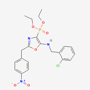 molecular formula C21H23ClN3O6P B11397475 Diethyl (5-{[(2-chlorophenyl)methyl]amino}-2-[(4-nitrophenyl)methyl]-1,3-oxazol-4-YL)phosphonate 