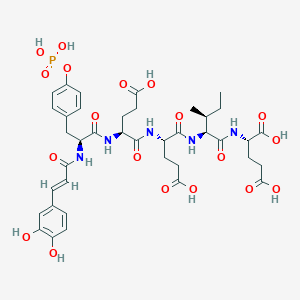 (2S)-2-[[(2S,3S)-2-[[(2S)-4-Carboxy-2-[[(2S)-4-carboxy-2-[[(2S)-2-[[(E)-3-(3,4-dihydroxyphenyl)prop-2-enoyl]amino]-3-(4-phosphonooxyphenyl)propanoyl]amino]butanoyl]amino]butanoyl]amino]-3-methylpentanoyl]amino]pentanedioic acid