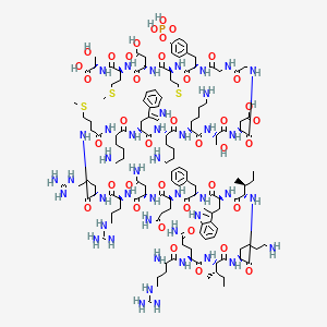 molecular formula C141H222N43O39PS3 B1139754 H-Arg-Gln-Ile-Lys-Ile-Trp-Phe-Gln-Asn-Arg-Arg-Met-Lys-Trp-Lys-Lys-Ser-Asp-Gly-Gly-Tyr(PO3H2)-Met-Asp-Met-Ser-OH CAS No. 1236188-16-1