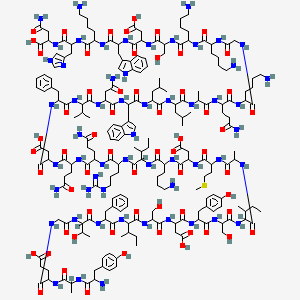 molecular formula C210H316N56O61S B1139756 H-DL-Tyr-DL-Ala-DL-Glu-Gly-DL-xiThr-DL-Phe-DL-xiIle-DL-Ser-DL-Asp-DL-Tyr-DL-Ser-DL-xiIle-DL-Ala-DL-Met-DL-Asp-DL-Lys-DL-xiIle-DL-Arg-DL-Gln-DL-Gln-DL-Asp-DL-Phe-DL-Val-DL-Asn-DL-Trp-DL-Leu-DL-Leu-DL-Ala-DL-Gln-DL-Lys-Gly-DL-Lys-DL-Lys-DL-Ser-DL-Asp-DL-Trp-DL-Lys-DL-His-DL-Asn-OH CAS No. 725474-97-5