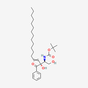 molecular formula C₃₀H₄₉NO₅ B1139758 (2S,3R,4E)-3-Benzoyl-2-tert-butyloxycarbonylamino-4-octadecen-1,3-diol CAS No. 299172-59-1
