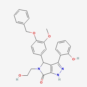 molecular formula C27H25N3O5 B11397628 4-[4-(benzyloxy)-3-methoxyphenyl]-5-(2-hydroxyethyl)-3-(2-hydroxyphenyl)-4,5-dihydropyrrolo[3,4-c]pyrazol-6(1H)-one 