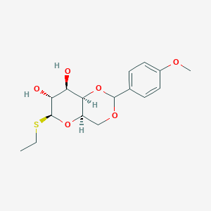 molecular formula C₁₆H₂₂O₆S B1139763 (4aR,6S,7R,8R,8aR)-6-ethylsulfanyl-2-(4-methoxyphenyl)-4,4a,6,7,8,8a-hexahydropyrano[3,2-d][1,3]dioxine-7,8-diol CAS No. 311797-19-0