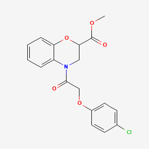 molecular formula C18H16ClNO5 B11397632 methyl 4-[(4-chlorophenoxy)acetyl]-3,4-dihydro-2H-1,4-benzoxazine-2-carboxylate 