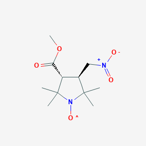 molecular formula C₁₁H₁₉N₂O₅ B1139766 trans-3-Methoxycarbonyl-2,2,5,5-tetramethyl-4-nitromethyl-pyrrolidin-1-oxyl CAS No. 119580-75-5