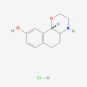 molecular formula C₁₂H₁₆ClNO₂ B1139772 (+)-3,4,4a,5,6,10b-Hexahydro-2H-naphtho[1,2-b][1,4]oxazin-9-ol Hydrochloride CAS No. 858517-21-2
