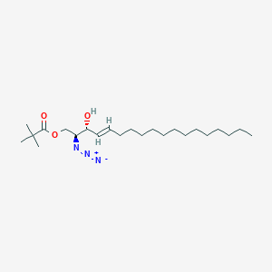 molecular formula C₂₃H₄₃N₃O₃ B1139773 2-Azido-1-pivaloyl D-erythro-Sphingosine CAS No. 114275-41-1