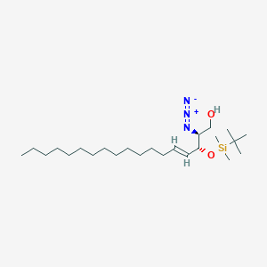 molecular formula C₂₄H₄₉N₃O₂Si B1139775 (2S,3R,4E)-2-Azido-3-(tert-butyldimethylsilyl)-erythro-sphingosine CAS No. 114299-64-8