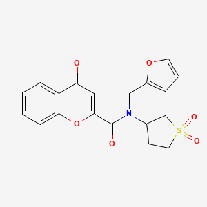 molecular formula C19H17NO6S B11397787 N-(1,1-dioxidotetrahydrothiophen-3-yl)-N-(furan-2-ylmethyl)-4-oxo-4H-chromene-2-carboxamide 