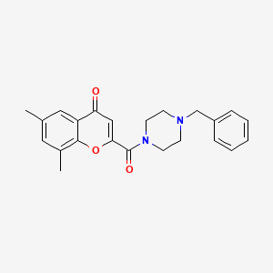 molecular formula C23H24N2O3 B11397798 2-[(4-benzylpiperazin-1-yl)carbonyl]-6,8-dimethyl-4H-chromen-4-one 