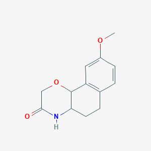 molecular formula C₁₃H₁₅NO₃ B1139782 9-methoxy-4a,5,6,10b-tetrahydro-4H-benzo[h][1,4]benzoxazin-3-one CAS No. 153153-60-7