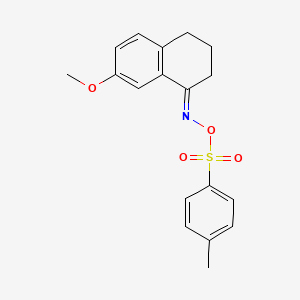 molecular formula C₁₈H₁₉NO₄S B1139783 3,4-Dihydro-7-methoxy-2H-1-naphthalenone-O-tosyloxime CAS No. 99833-87-1