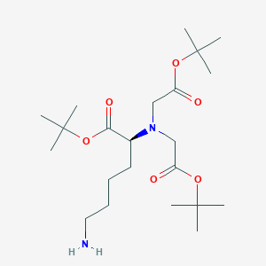 molecular formula C₂₂H₄₂N₂O₆ B1139789 tert-butyl (2S)-6-amino-2-[bis[2-[(2-methylpropan-2-yl)oxy]-2-oxoethyl]amino]hexanoate CAS No. 205379-08-4