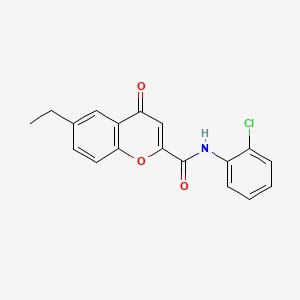 molecular formula C18H14ClNO3 B11397890 N-(2-chlorophenyl)-6-ethyl-4-oxo-4H-chromene-2-carboxamide 
