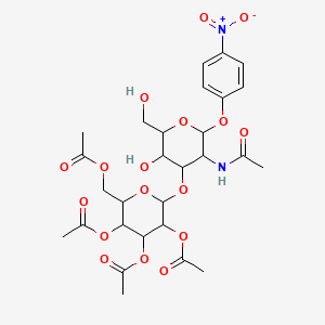 molecular formula C₂₈H₃₆N₂O₁₇ B1139794 [6-[5-Acetamido-3-hydroxy-2-(hydroxymethyl)-6-(4-nitrophenoxy)oxan-4-yl]oxy-3,4,5-triacetyloxyoxan-2-yl]methyl acetate CAS No. 59837-13-7