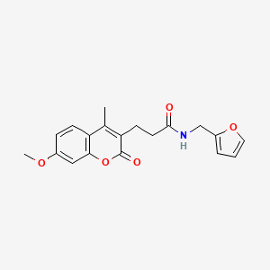 molecular formula C19H19NO5 B11397957 N-(2-furylmethyl)-3-(7-methoxy-4-methyl-2-oxo-2H-chromen-3-yl)propanamide 