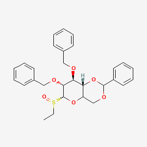 molecular formula C₂₉H₃₂O₆S B1139796 Ethyl 2,3-Di-O-benzyl-4,6-O-benzylidene-1-deoxy-1-thio-alpha-D-mannopyranoside S-Oxide CAS No. 188357-34-8