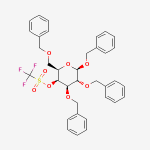molecular formula C₃₅H₃₅F₃O₈S B1139798 Benzyl 2,3,6-Tri-O-benzyl-4-O-trifluoromethanesulfonyl-beta-D-galactopyranoside CAS No. 182760-13-0