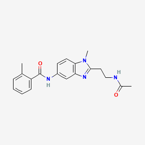molecular formula C20H22N4O2 B11398005 N-[2-(2-Acetylamino-ethyl)-1-methyl-1H-benzoimidazol-5-yl]-2-methyl-benzamide 