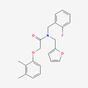 molecular formula C22H22FNO3 B11398060 2-(2,3-dimethylphenoxy)-N-(2-fluorobenzyl)-N-(furan-2-ylmethyl)acetamide 