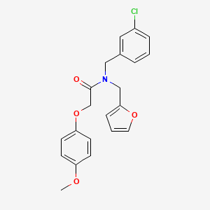molecular formula C21H20ClNO4 B11398125 N-(3-chlorobenzyl)-N-(furan-2-ylmethyl)-2-(4-methoxyphenoxy)acetamide 