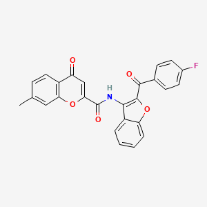 molecular formula C26H16FNO5 B11398157 N-[2-(4-fluorobenzoyl)-1-benzofuran-3-yl]-7-methyl-4-oxo-4H-chromene-2-carboxamide 