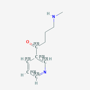 molecular formula C₄¹³C₆H₁₆Cl₂N₂O B1139823 3-(4-Methylaminobutyryl)pyridine-1,2',3',4',5',6'-13C6, Dihydrochloride CAS No. 1246819-72-6
