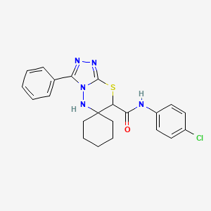 molecular formula C22H22ClN5OS B11398240 N-(4-chlorophenyl)-3'-phenylspiro[cyclohexane-1,6'-[1,2,4]triazolo[3,4-b][1,3,4]thiadiazine]-7'-carboxamide 