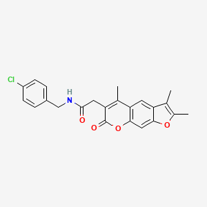 molecular formula C23H20ClNO4 B11398267 N-(4-chlorobenzyl)-2-(2,3,5-trimethyl-7-oxo-7H-furo[3,2-g]chromen-6-yl)acetamide 