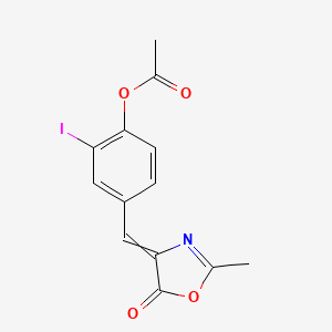 molecular formula C₁₃H₁₀INO₄ B1139827 4-(4-Acetoxy-3-iodobenzal)-2-methyl-5-oxazolone CAS No. 91719-58-3