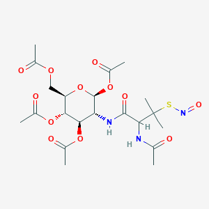 molecular formula C₂₁H₃₁N₃O₁₂S B1139828 N-(S-Nitroso-N-acetyl-D,L-penicillamine)-2-amino-2-deoxy-1,3,4,6-tetra-O-acetyl-beta-D-glucopyranose CAS No. 202656-49-3
