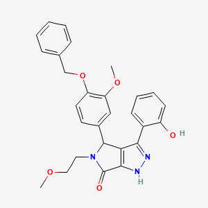 molecular formula C28H27N3O5 B11398369 4-[4-(benzyloxy)-3-methoxyphenyl]-3-(2-hydroxyphenyl)-5-(2-methoxyethyl)-4,5-dihydropyrrolo[3,4-c]pyrazol-6(1H)-one 