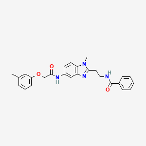 molecular formula C26H26N4O3 B11398387 N-[2-(1-methyl-5-{[(3-methylphenoxy)acetyl]amino}-1H-benzimidazol-2-yl)ethyl]benzamide 