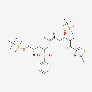 molecular formula C₃₆H₆₁NO₄S₂Si₂ B1139841 4-[(1E,3S,5Z,8R/S,10S)-3,11-Bis-{[tert-butyl(dimethyl)silyl]oxy}-2,6,10-trimethyl-8-(phenylsulfonyl)undeca-1,5-dienyl]-2-methyl-1,3-thiazole CAS No. 308357-81-5