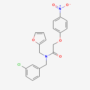 molecular formula C20H17ClN2O5 B11398440 N-(3-chlorobenzyl)-N-(furan-2-ylmethyl)-2-(4-nitrophenoxy)acetamide 
