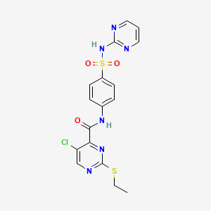 molecular formula C17H15ClN6O3S2 B11398456 5-chloro-2-(ethylsulfanyl)-N-[4-(pyrimidin-2-ylsulfamoyl)phenyl]pyrimidine-4-carboxamide 