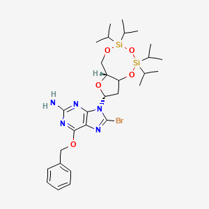 molecular formula C₂₉H₄₄BrN₅O₅Si₂ B1139847 O6-Benzyl-8-bromo-N9-[3',5'-O-(1,1,3,3-tetrakis(isopropyl)-1,3-disiloxanediyl)-beta-D-2'-deoxyribofuranosyl]guanine CAS No. 328394-26-9