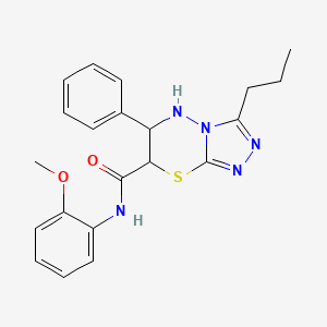 molecular formula C21H23N5O2S B11398501 N-(2-methoxyphenyl)-6-phenyl-3-propyl-6,7-dihydro-5H-[1,2,4]triazolo[3,4-b][1,3,4]thiadiazine-7-carboxamide 