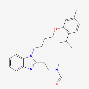 molecular formula C25H33N3O2 B11398515 N-[2-(1-{4-[5-methyl-2-(propan-2-yl)phenoxy]butyl}-1H-benzimidazol-2-yl)ethyl]acetamide 